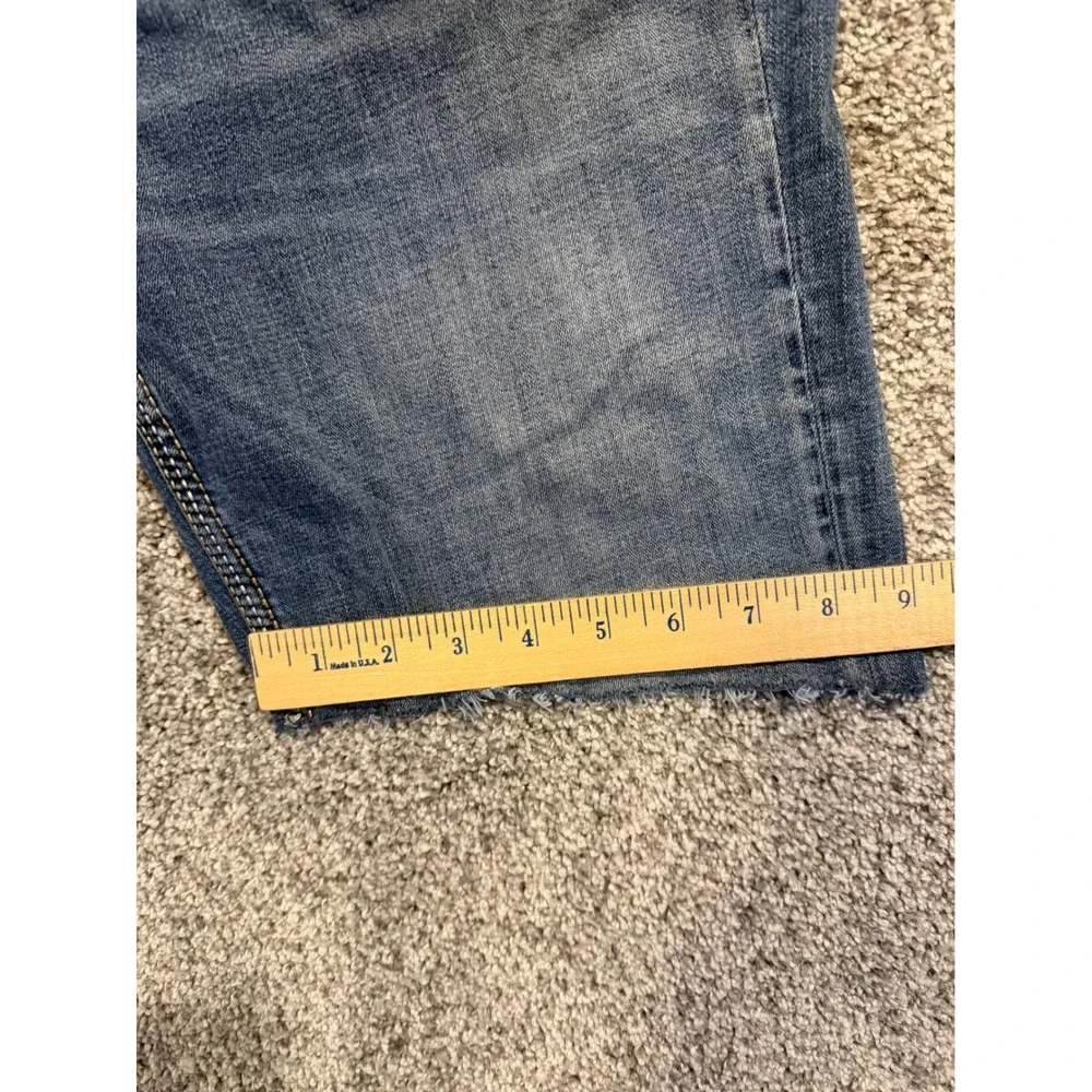 BKE Denim Shorts Mens 34 Blue Jake Bootleg Cut Off Raw Hem Stretch Medium Wash